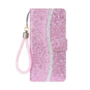 For Samsung Galaxy S23 Ultra 5G Glitter Powder Filp Leather Phone Case(Pink)