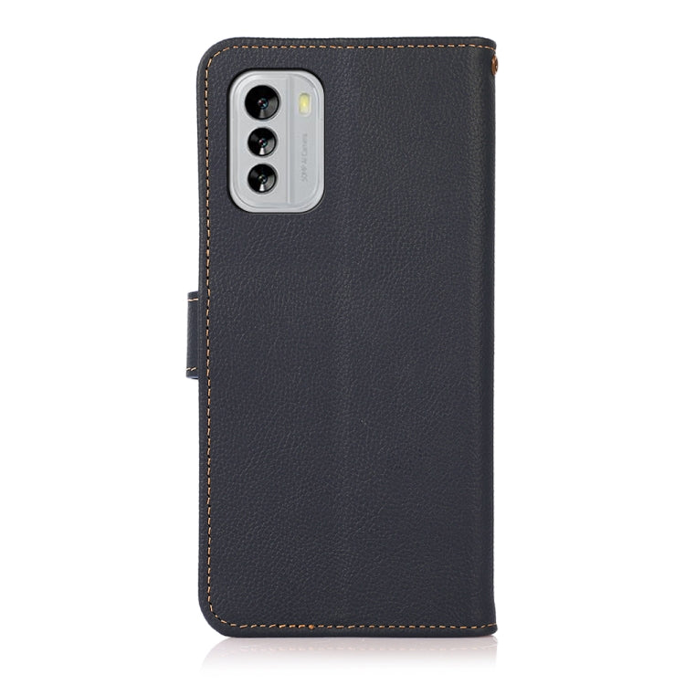 For Nokia G60 5G KHAZNEH Custer Genuine Leather RFID Phone Case(Blue) - Nokia Cases by PMC TechLife | Online Shopping South Africa | PMC TechLife | Buy Now Pay Later Mobicred