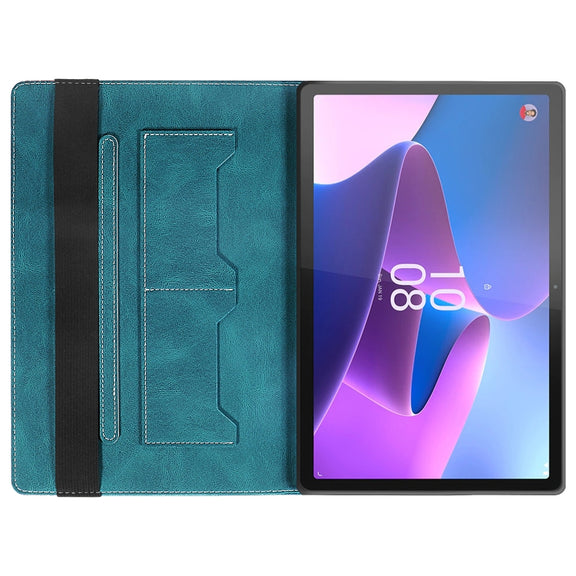 For Lenovo Tab P11 Pro Gen 2 Splicing Series Tablet PC Leather Case(Dark Green)