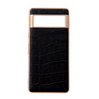 For Google Pixel 6a Crocodile Texture Genuine Leather Electroplating Phone Case(Black) - Google Cases by PMC TechLife | Online Shopping South Africa | PMC TechLife | Buy Now Pay Later Mobicred