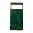 For Google Pixel 6a Crocodile Texture Genuine Leather Electroplating Phone Case(Dark Green) - Google Cases by PMC TechLife | Online Shopping South Africa | PMC TechLife | Buy Now Pay Later Mobicred