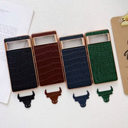 For Google Pixel 6a Crocodile Texture Genuine Leather Electroplating Phone Case(Blue)