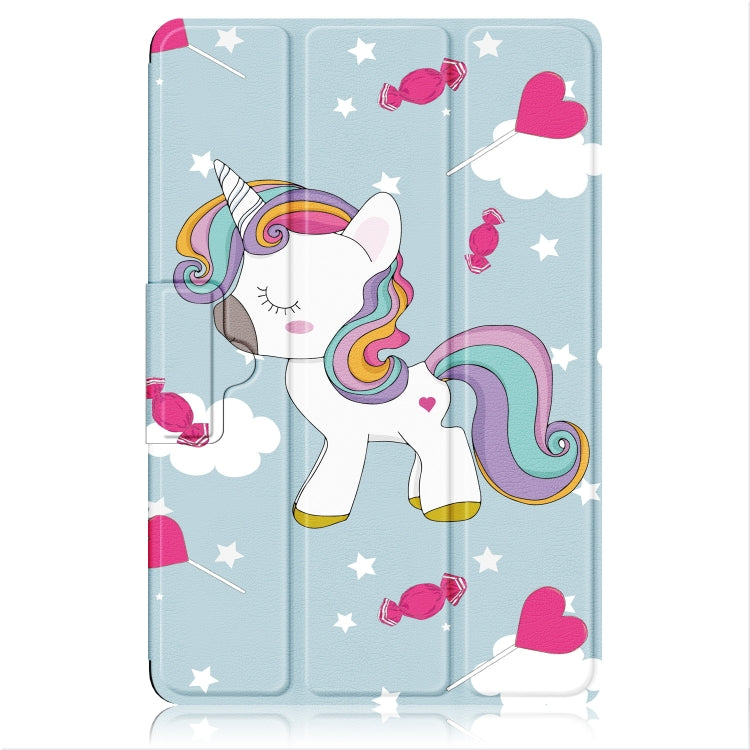 For OPPO Pad 11 inch 3-folding Magnetic Buckle Coloured Drawing Leather Tablet Case(Rainbow Unicorn) - OPPO by PMC TechLife | Online Shopping South Africa | PMC TechLife | Buy Now Pay Later Mobicred