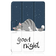 For OPPO Pad 11 inch 3-folding Magnetic Buckle Coloured Drawing Leather Tablet Case(Lazy Cat)