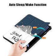 For OPPO Pad 11 inch 3-folding Magnetic Buckle Coloured Drawing Leather Tablet Case(Lazy Cat)