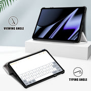 For OPPO Pad 11 inch 3-folding Magnetic Buckle Coloured Drawing Leather Tablet Case(Lazy Cat)