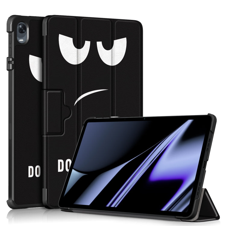 For OPPO Pad 11 inch 3-folding Magnetic Buckle Coloured Drawing Leather Tablet Case(Big Eyes) - OPPO by PMC TechLife | Online Shopping South Africa | PMC TechLife | Buy Now Pay Later Mobicred