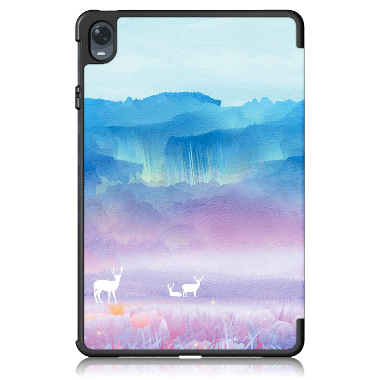 For OPPO Pad 11 inch 3-folding Magnetic Buckle Coloured Drawing Leather Tablet Case(Dream Deer)
