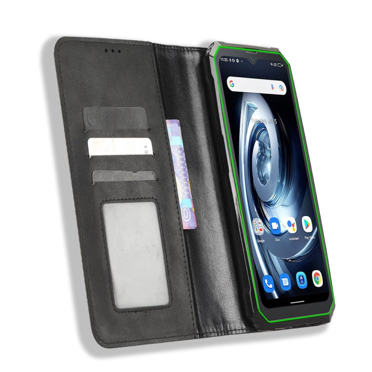 For Blackview BV7100 Magnetic Buckle Retro Texture Leather Phone Case(Black) - More Brand by PMC TechLife | Online Shopping South Africa | PMC TechLife