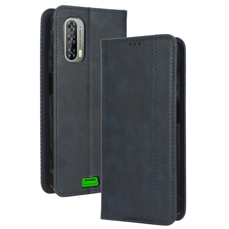For Blackview BV7100 Magnetic Buckle Retro Texture Leather Phone Case(Blue) - More Brand by PMC TechLife | Online Shopping South Africa | PMC TechLife