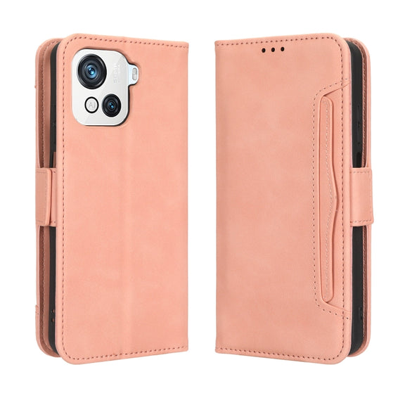 For Blackview OSCAL C80 Skin Feel Calf Texture Card Slots Leather Phone Case(Pink)