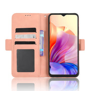 For Blackview OSCAL C80 Skin Feel Calf Texture Card Slots Leather Phone Case(Pink)