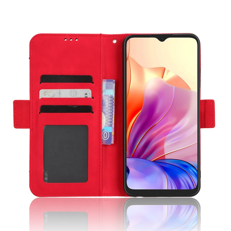 For Blackview OSCAL C80 Skin Feel Calf Texture Card Slots Leather Phone Case(Red) - More Brand by PMC TechLife | Online Shopping South Africa | PMC TechLife | Buy Now Pay Later Mobicred
