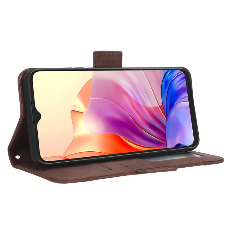 For Blackview OSCAL C80 Skin Feel Calf Texture Card Slots Leather Phone Case(Brown) - More Brand by PMC TechLife | Online Shopping South Africa | PMC TechLife | Buy Now Pay Later Mobicred
