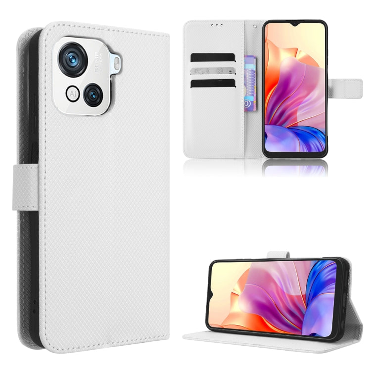 For Blackview OSCAL C80 Diamond Texture Leather Phone Case(White) - More Brand by PMC TechLife | Online Shopping South Africa | PMC TechLife