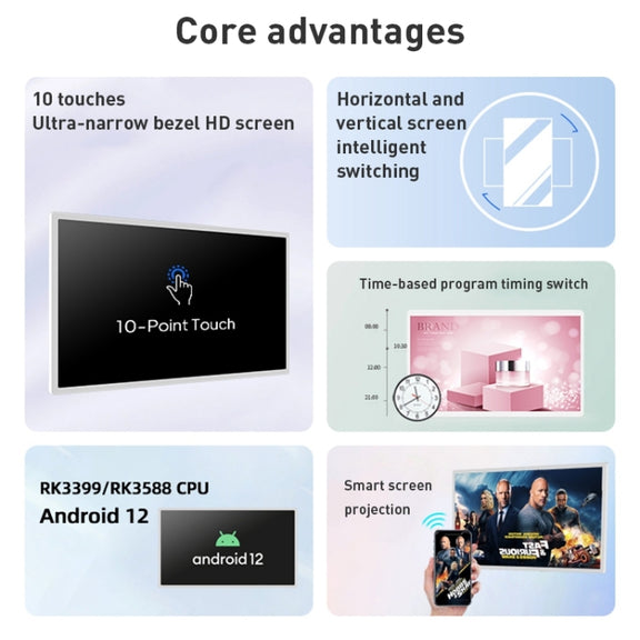 HSD1493T 14 inch IPS Display Advertising Machine RK3566 4GB+32GB(White)