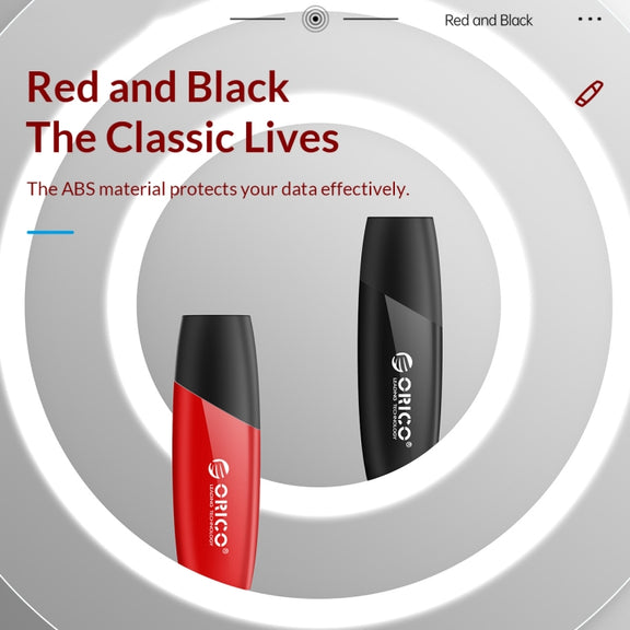 ORCIO USB3.0 U Disk Drive, Read: 100MB/s, Write: 15MB/s, Memory:64GB, Port:USB-A(Black)