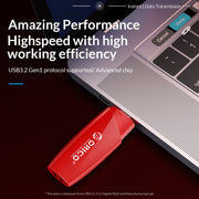 ORCIO USB3.0 U Disk Drive, Read: 260MB/s, Write: 15MB/s, Memory:256GB, Port:USB-A(Red)