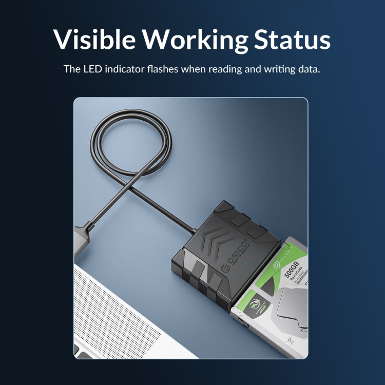 ORICO UTS1 Type-C / USB-C USB 3.0 2.5-inch SATA HDD Adapter with 12V 2A Power Adapter, Cable Length:0.5m(EU Plug)