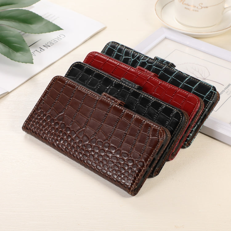 For Honor X20 SE Crocodile Top Layer Cowhide Leather Phone Case(Brown)