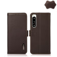 For Sony Xperia 5 IV KHAZNEH Side-Magnetic Litchi Genuine Leather RFID Case(Brown) - Sony Cases by PMC TechLife | Online Shopping South Africa | PMC TechLife | Buy Now Pay Later Mobicred