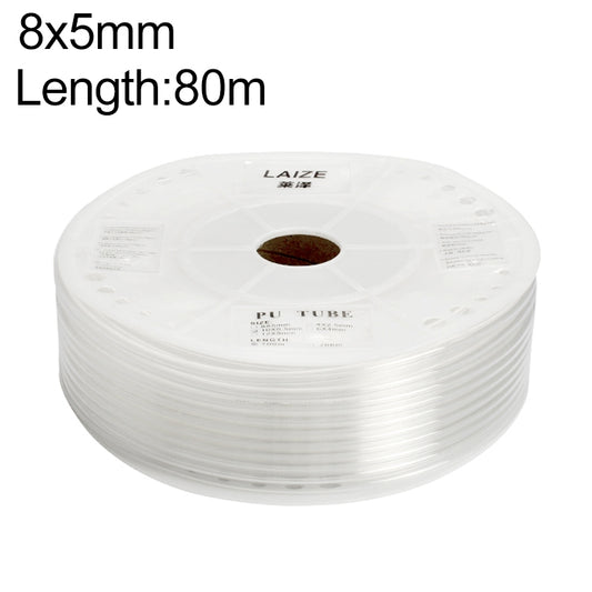 LAIZE Pneumatic Compressor Air Flexible PU Tube, Specification:8x5mm, 80m(Transparent) - free shipping - PMC Jewellery - Order now!