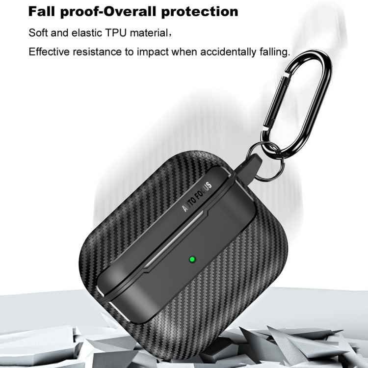 For AirPods 3 Carbon Fiber Texture Anti-fall Earphone Protective Case(Grey) - For AirPods 3 by PMC Jewellery | Online Shopping South Africa | PMC Jewellery | Buy Now Pay Later Mobicred