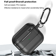 For AirPods 3 Carbon Fiber Texture Anti-fall Earphone Protective Case(Black)