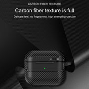 For AirPods 3 Carbon Fiber Texture Anti-fall Earphone Protective Case(Black)