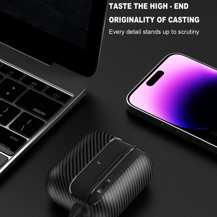 For AirPods 3 Carbon Fiber Texture Anti-fall Earphone Protective Case(Blue)