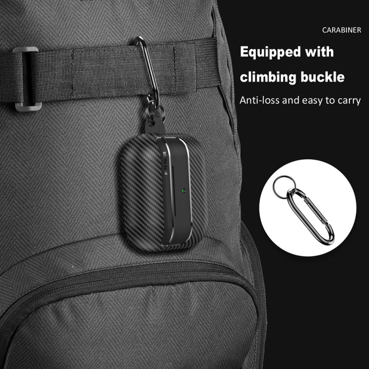 For AirPods 3 Carbon Fiber Texture Anti-fall Earphone Protective Case(Blue) - For AirPods 3 by PMC Jewellery | Online Shopping South Africa | PMC Jewellery | Buy Now Pay Later Mobicred