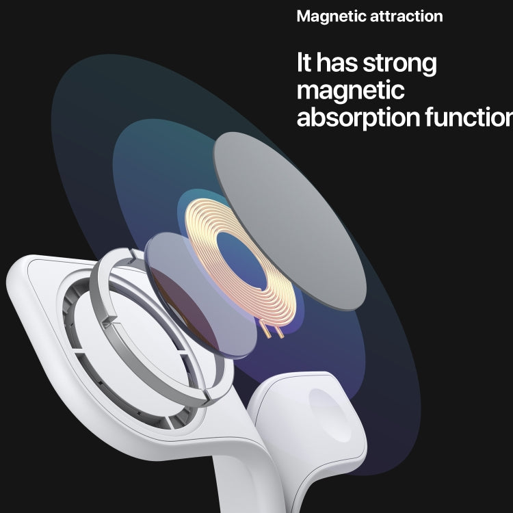 YM-UD22 15W 5 in 1 Magnetic Wireless Charger with Stand Function(White) - free shipping - PMC Jewellery - Order now!