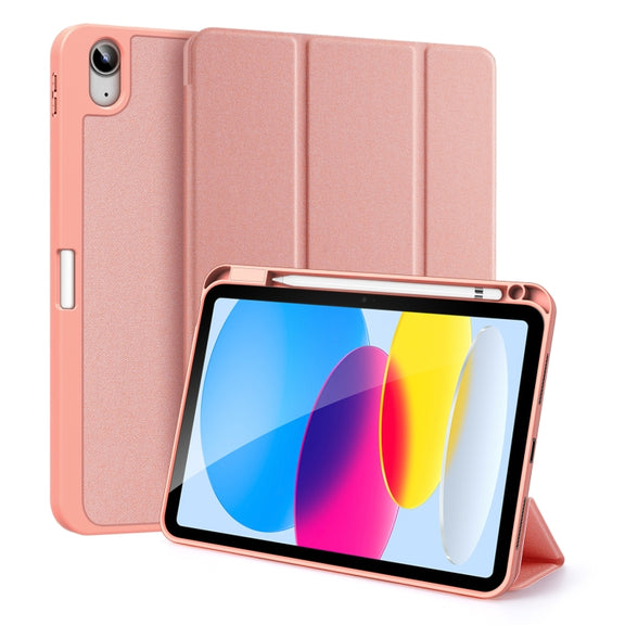 For iPad 2025 / 2022 DUX DUCIS Domo Series Magnetic Flip Leather Tablet Case(Pink)
