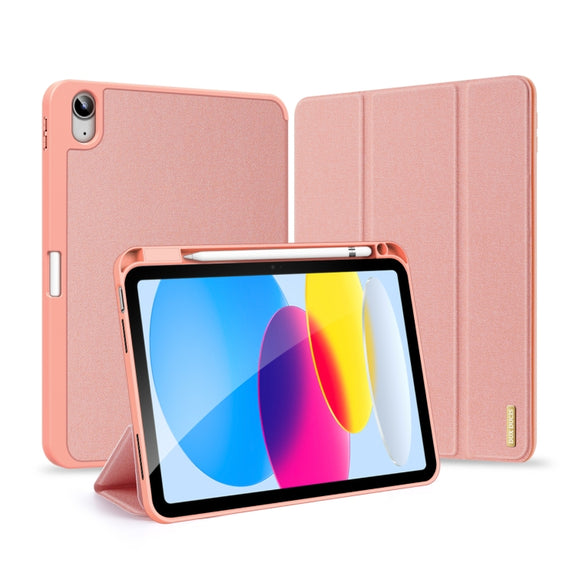 For iPad 2025 / 2022 DUX DUCIS Domo Series Magnetic Flip Leather Tablet Case(Pink)