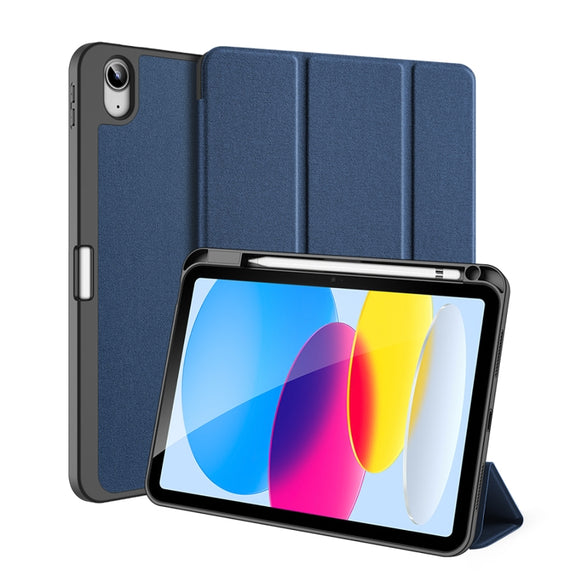 For iPad 2025 / 2022 DUX DUCIS Domo Series Magnetic Flip Leather Tablet Case(Blue)