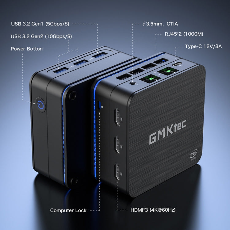 GMK KB7 Windows 11 Pro Mini PC, 16GB+512G, Intel Pentium Silver N6005 Quad Core, Support WiFi & BT(EU Plug) - free shipping - PMC Jewellery - Order now!