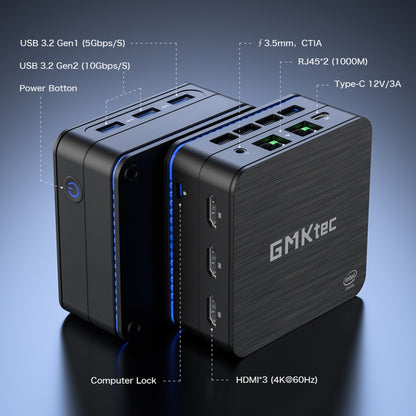 GMK KB7 Windows 11 Pro Mini PC, 16GB+512G, Intel Pentium Silver N6005 Quad Core, Support WiFi & BT(EU Plug) - free shipping - PMC Jewellery - Order now!