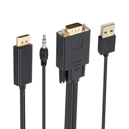 VGA to DisplayPort Adapter Cable with Audio Band Power Supply, Length: 1.8m(Black) - Cable by PMC Jewellery | Online Shopping South Africa | PMC Jewellery | Buy Now Pay Later Mobicred