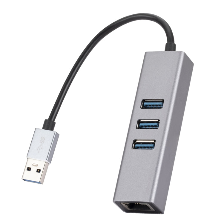 SL-030 USB to Gigabit Ethernet RJ45 & 3 x USB 3.0 Adapter Converter HUB(Grey) - USB HUB by PMC TechLife | Online Shopping South Africa | PMC TechLife