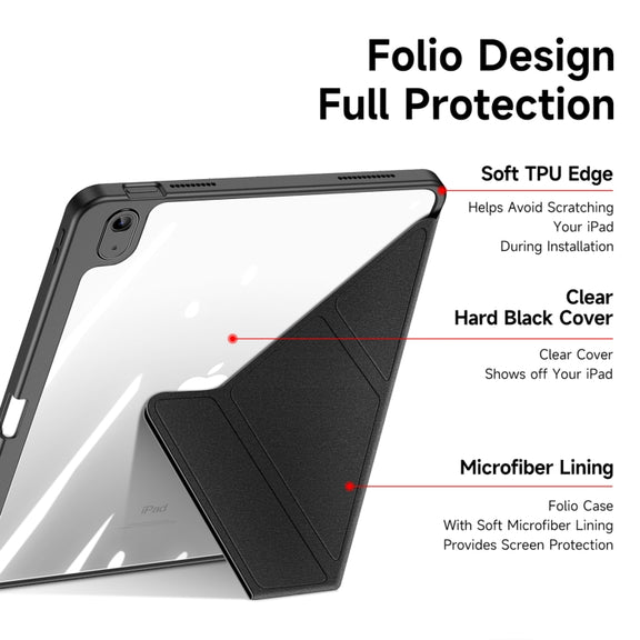 For iPad 2025 / 2022 DUX DUCIS Magi Series Smart Leather Tablet Case(Black)