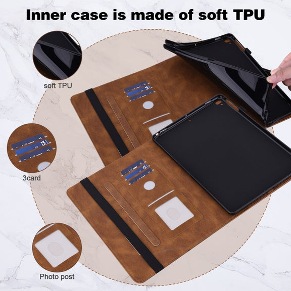 For OPPO Pad Air 2022 Embossed Butterfly Pattern Leather Tablet Case(Brown)