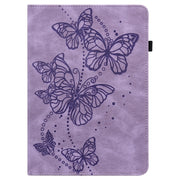 For Realme Pad X Embossed Butterfly Pattern Leather Tablet Case(Purple)