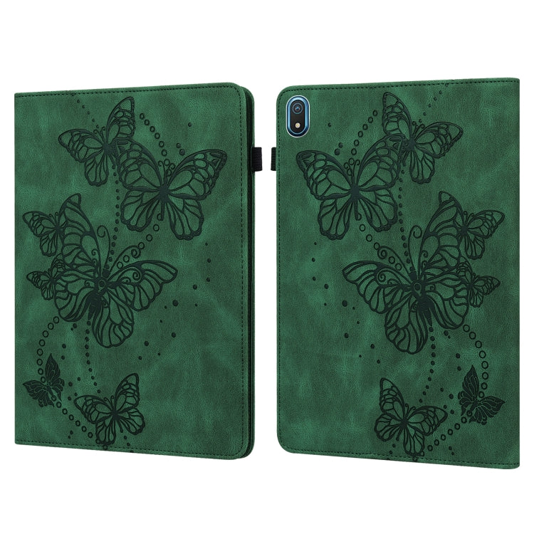 For Nokia T20 10.4 2021 Embossed Butterfly Pattern Leather Tablet Case(Green) - Nokia by PMC TechLife | Online Shopping South Africa | PMC TechLife | Buy Now Pay Later Mobicred