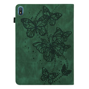 For Nokia T20 10.4 2021 Embossed Butterfly Pattern Leather Tablet Case(Green)