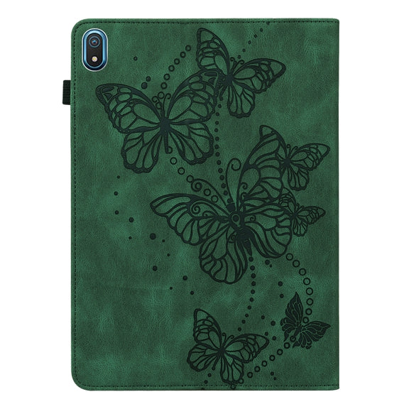 For Nokia T20 10.4 2021 Embossed Butterfly Pattern Leather Tablet Case(Green)