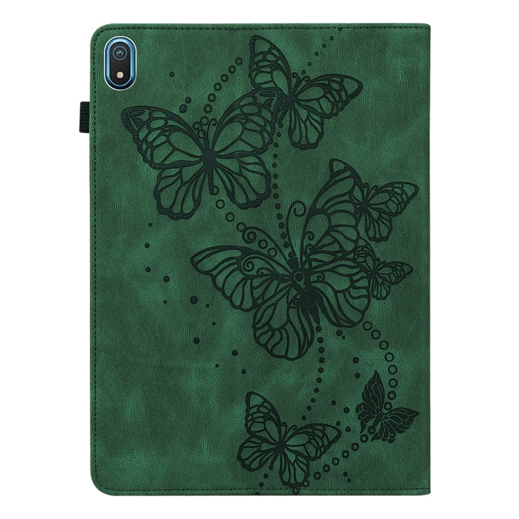 For Nokia T20 10.4 2021 Embossed Butterfly Pattern Leather Tablet Case(Green)