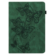 For Nokia T20 10.4 2021 Embossed Butterfly Pattern Leather Tablet Case(Green)