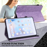 For Lenovo Tab M10 3rd Gen Lace Flower Embossing Pattern Leather Tablet Case(Purple)