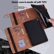 For Lenovo Tab M10 3rd Gen Lace Flower Embossing Pattern Leather Tablet Case(Brown)