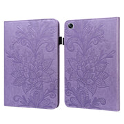 For OPPO Pad Air 2022 Lace Flower Embossing Pattern Leather Tablet Case(Purple)